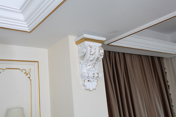 Banruo European-style PU Plaster Beam Support Ceiling Corbel Molding For House Wall Decoration