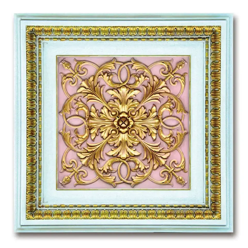 Banruo Best Price Interior Decoration Ceiling Medallions Square Artistic Ceiling Boards