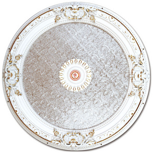 Banruo Luxurious Round Gold Plastic Ceiling Medallion Interior Lights Designed Ceiling Panel Tiles