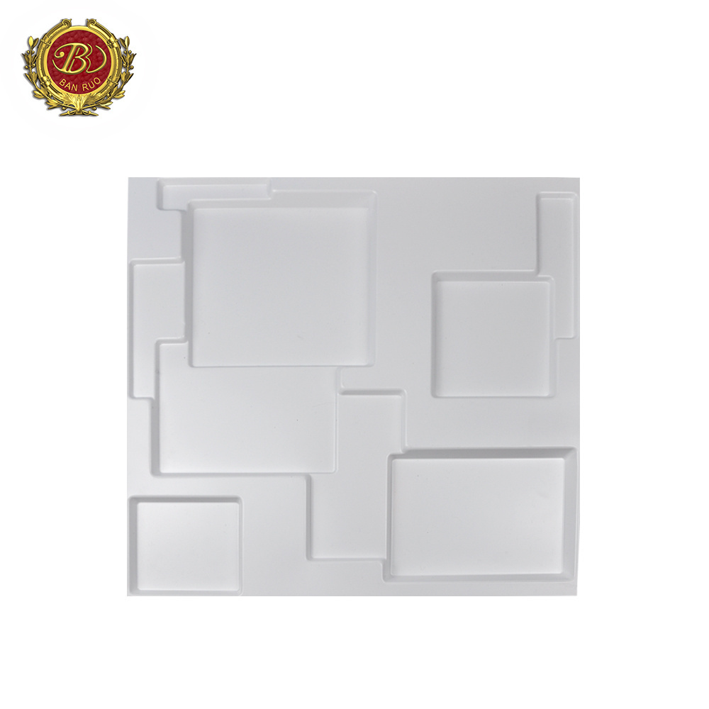 Banruo Wholesale Low Price  3D 50*50CM PVC Wall Panels Ceiling Tiles for House Decor