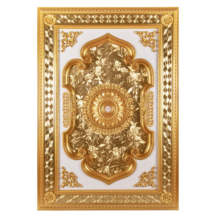 Banruo New Arriving Gold PS Rectangle Top Wall Board Prices Ceiling Material Design Panel for Hotel Lighting Decoration