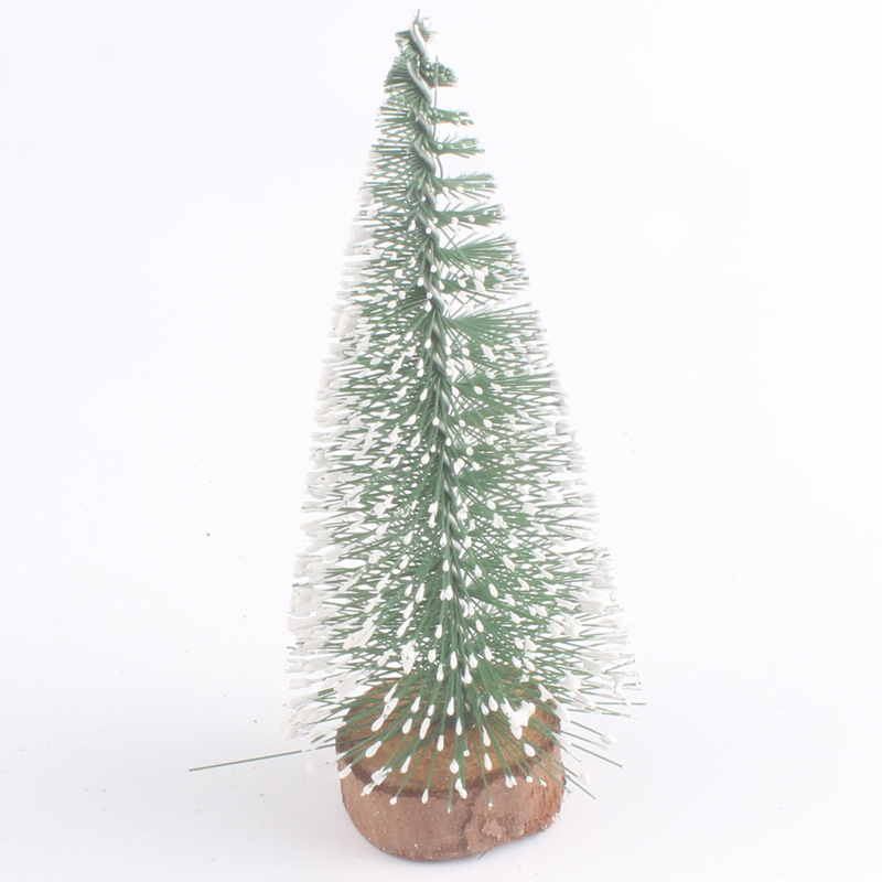 New design christmas tabletop ornaments diy pine needle dipped white cedar mini christmas tree