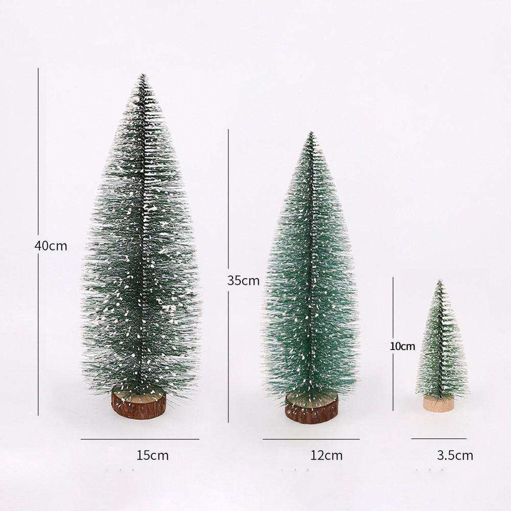 New design christmas tabletop ornaments diy pine needle dipped white cedar mini christmas tree