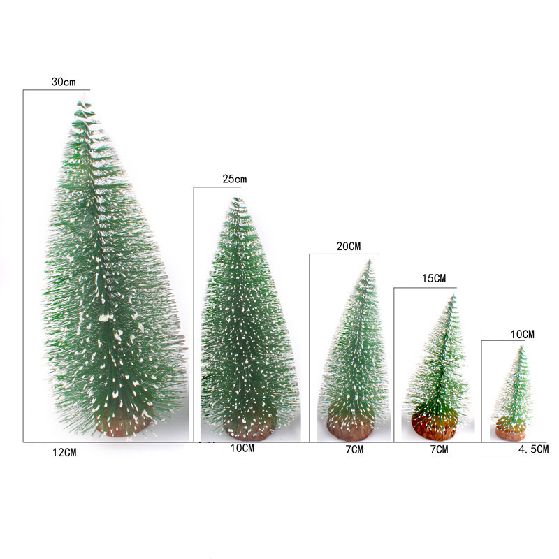 New design christmas tabletop ornaments diy pine needle dipped white cedar mini christmas tree