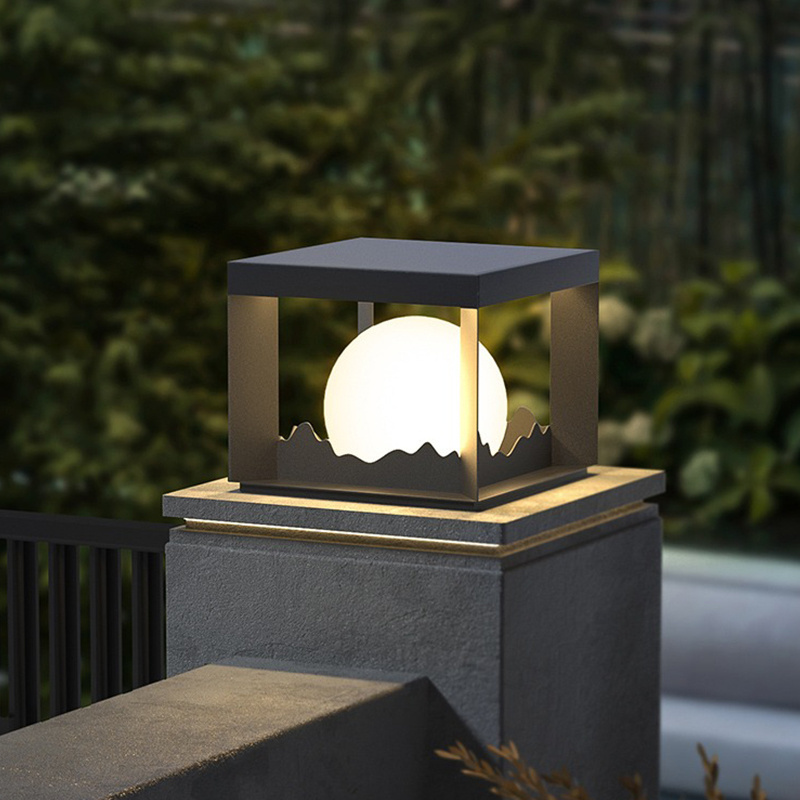 2024 New Custom Stainless Steel LED Landscape Pillar Lamp IP65 Waterproof Solar Outdoor Light for Courtyard Villa Garden