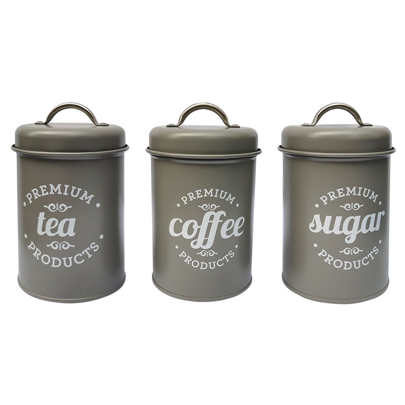 Large Capacity Food Storage Container Jar Tins Canister Set Stainless Steel Coffee Canister Tea Coffee Sugar Canisters