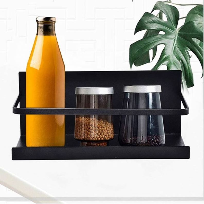 Wall Mounted No Drill Shelf Organizer Storage Rack Adhesive Floating Shower Caddy Bathroom Shelves Without Drilling