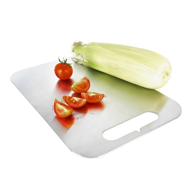 Non Slip Customised Logo Food Fruit Meat Vegetable Wholesale Custom Cutting Board 304 Stainless Steel Chopping Block for kitchen