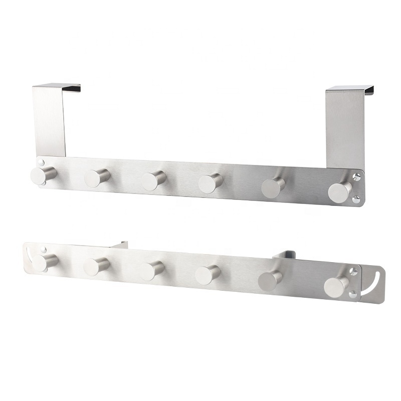 Foldable Stainless steel Folding Organizer Rack Metal Hanging Over The Hanger Door Cloth Hook Towel Coat Hooks For Clothes