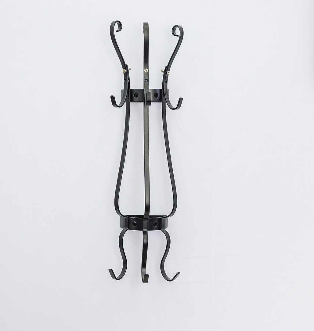 Wall Mounted Entryway Hallway Coat Rack Metal Hat Hanger Rack