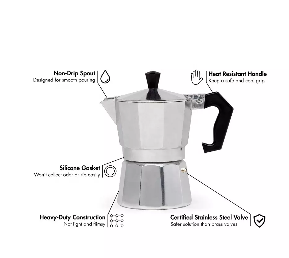 6/9/12/14 cups big capacity ABS handle Aluminum Coffee Moka Pot