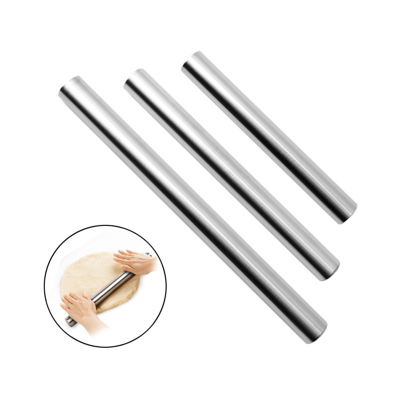 Nonstick French Rolling Pin Adjustable Metal Stainless Steel Rolling Pin for Baking Fondant Pizza Pie Pastry Pasta Dough Cookies