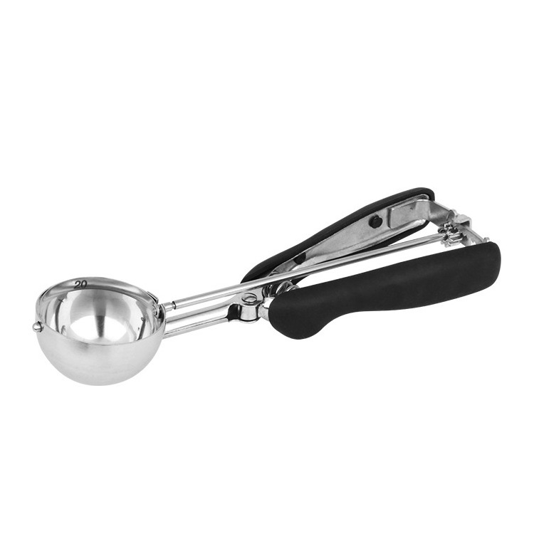 Premium Stainless Steel, Spring-Loaded Scoop for Fruit, Cookie and Ice Cream Easy Squeeze and Clean Release Comfortable Handle