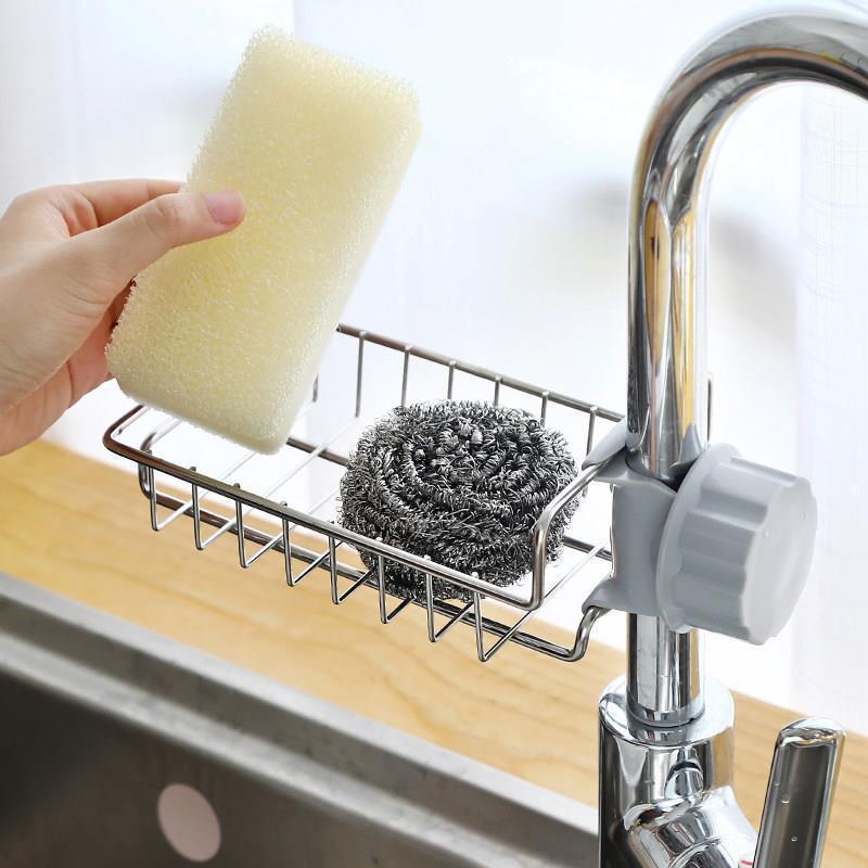 Stainless Steel Kitchen Sink Faucet Rack Kitchen Sink Caddy Organizer Over Faucet Sponge Holder