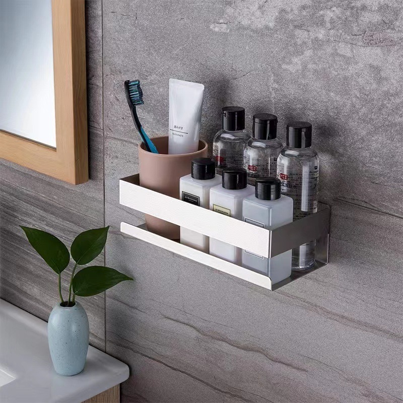 Adhesive Stainless Steel 304 Bathroom Caddy  No Drilling Bathroom Shower Organizer Storage Rack Shelf