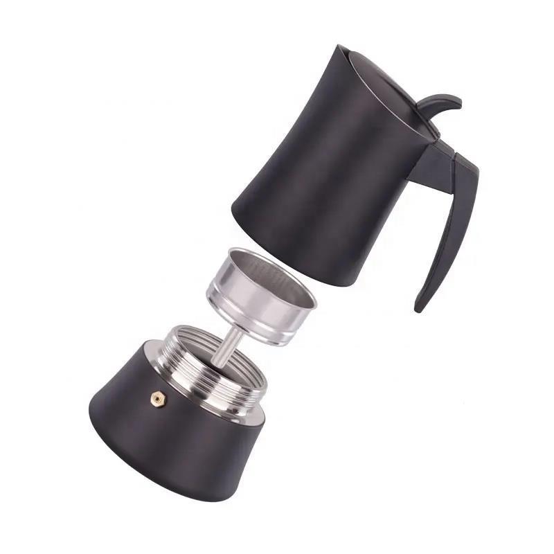 New Design Customized Moka Pot Classical Moka Pot Coffee Maker all black Moka Pot