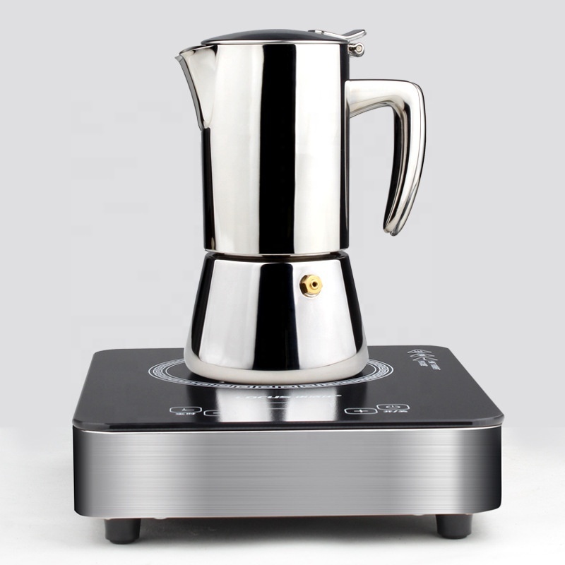 Black bialetti moka pot coffee maker stainless steel moka pot