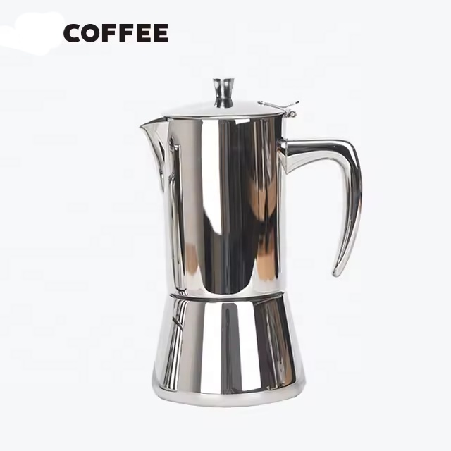 Black bialetti moka pot coffee maker stainless steel moka pot