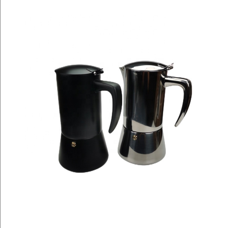 Black bialetti moka pot coffee maker stainless steel moka pot