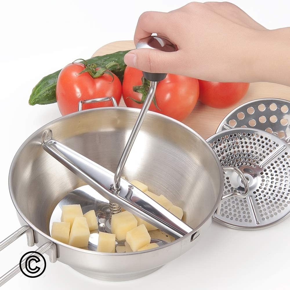 Rotary Stainless Steel Fruit And Vegetable Food Mill Chopper Kitchen Accessories Market Top Sale Food Mill Chopper