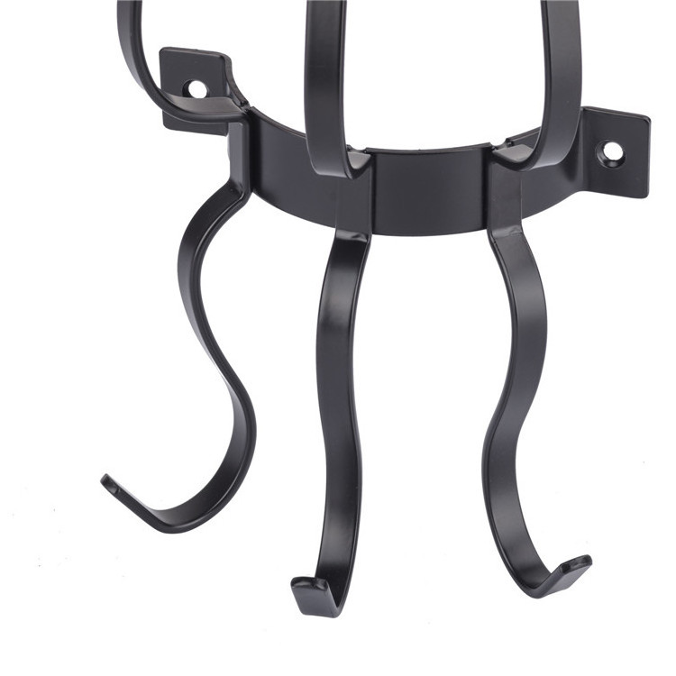 Heavy Duty Black Coat Hook Rack Hanger Metal Wall Mount Clothes Wall Hooks & Coat Racks For Hanging Clothes With Wheels