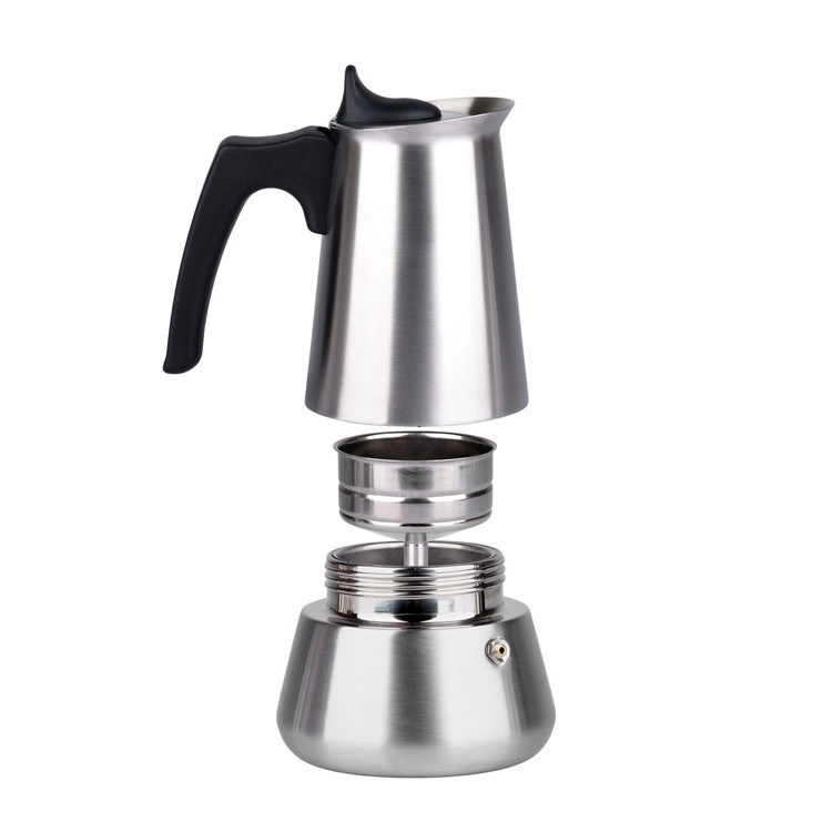 Moka Pot Espresso Stovetop Espresso Coffee Maker 2/4/6/9 Cup Italian Coffee Maker Stainless Steel Metal Minimalist Mini Vacuum