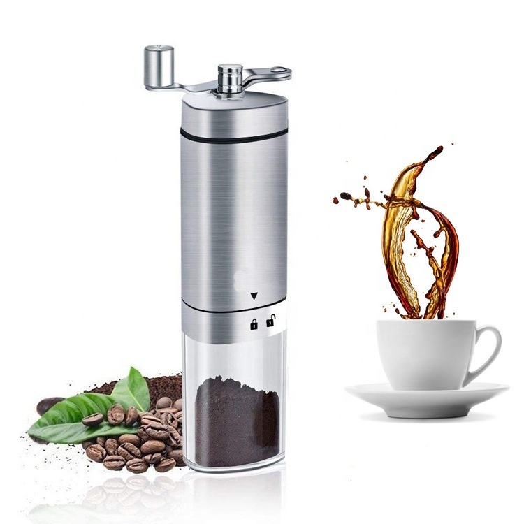 New Arrivals High Quality 304 Stainless Steel Adjustable Ring Coffee Mill Grinder Manual Mini Portable Coffee Grinder