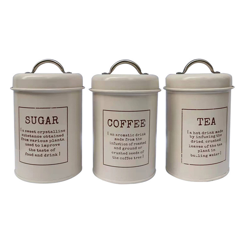 Large Capacity Food Storage Container Jar Tins Canister Set Stainless Steel Coffee Canister Tea Coffee Sugar Canisters