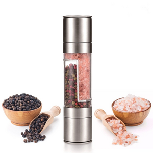 Salt Shakers Refillable Adjustable Coarseness Ceramic Rotor Pepper Mill 2 in 1 Manual Stainless Steel Salt and Pepper Grinder