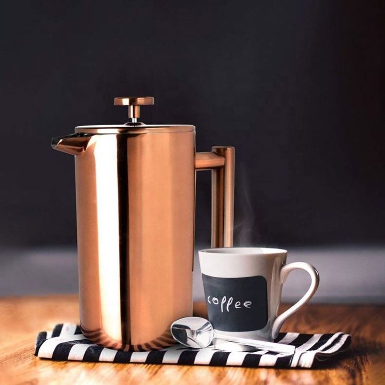 Custom Color Different Capacity Logo stainless steel  french press coffee maker gold french press