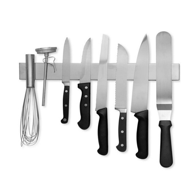 Easy Installation seamless Stainless Steel Magnetic Knife Holder / Block / Strip/Bar for kitchen knife storage magnet tool bar