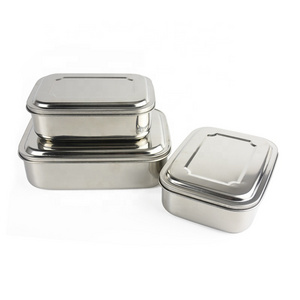 Chic Modern Design Rectangle Shape Stainless Steel Bento Lunch Container Lunch Box Food Container