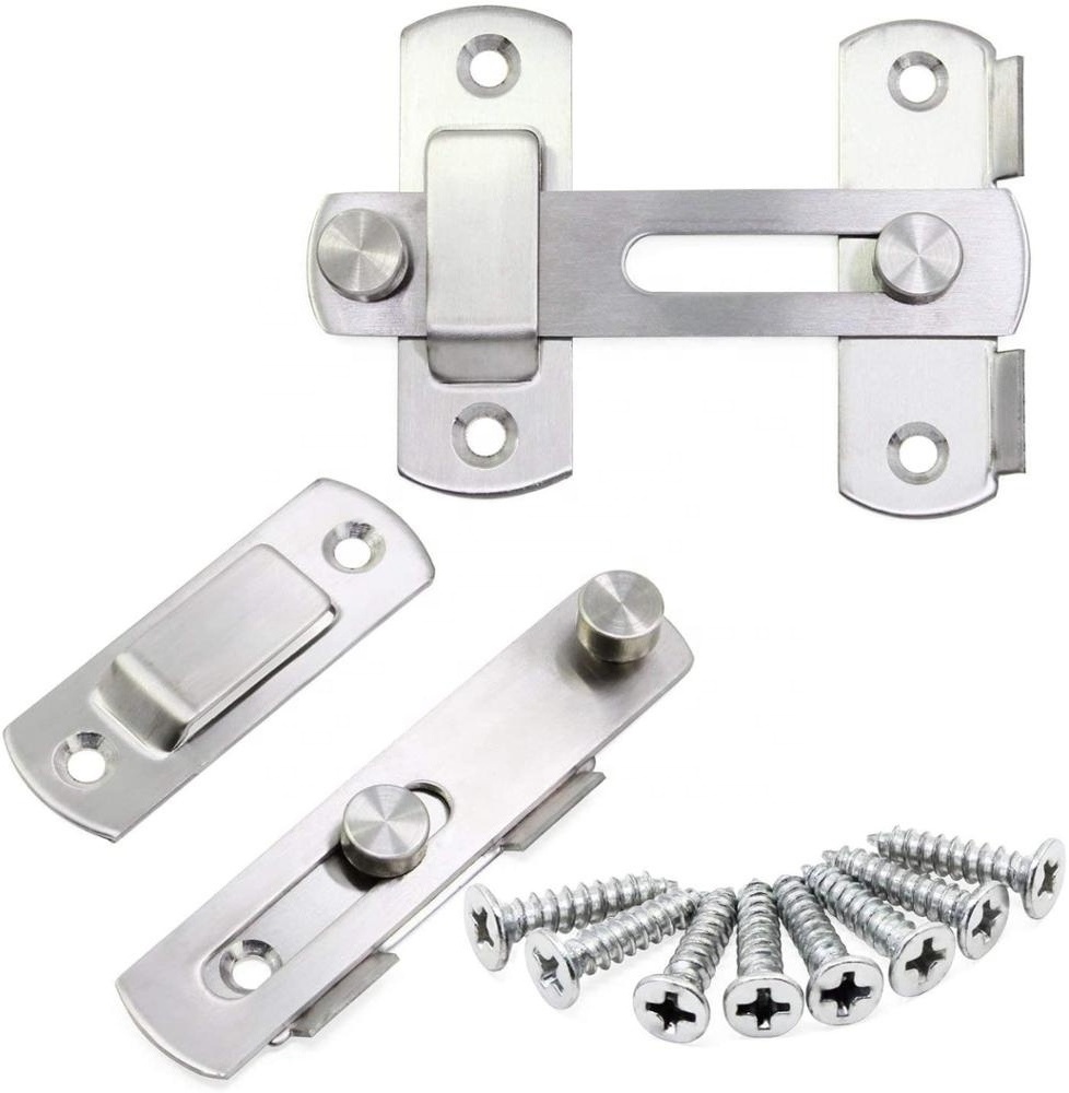 Cheap Price Zinc Metal Security Door Latch Heavy Duty Door Safety Latch Stainless Steel Slide Bolt Door Safety Guard Latch