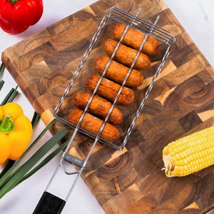 outdoor camping BBQ Tools Sausage Stainless Steel Barbecue Net Outdoor Grill Barbecue Grill Sausage Barbecue Net