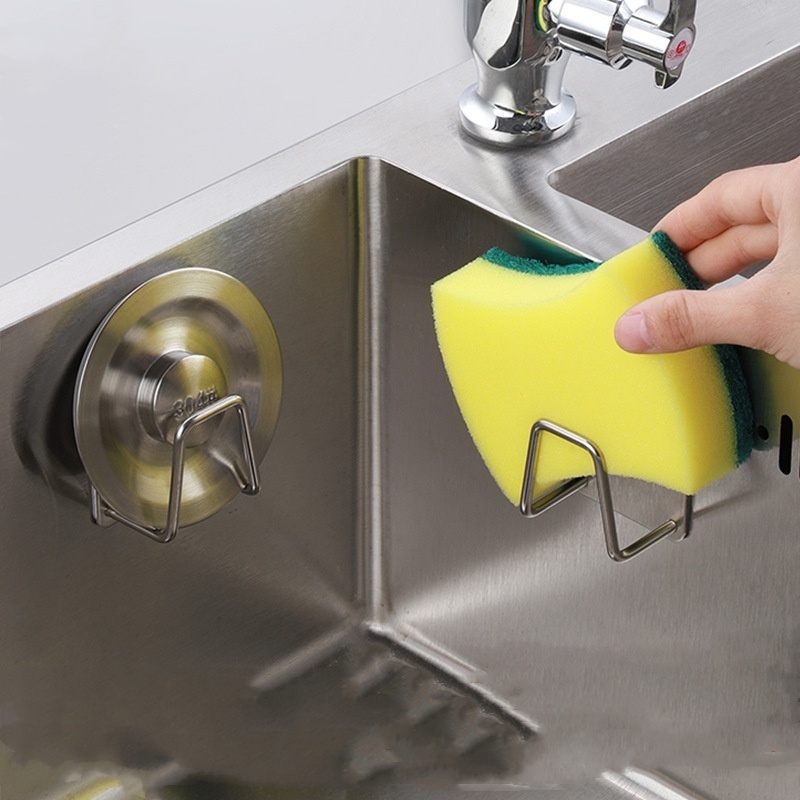 Good quality kitchen sponge holder sink steel wall mounted hook