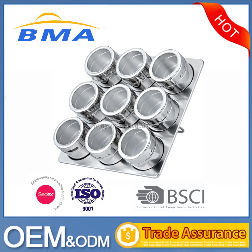 New kitchen spice rack stainless steel magnetic spice box