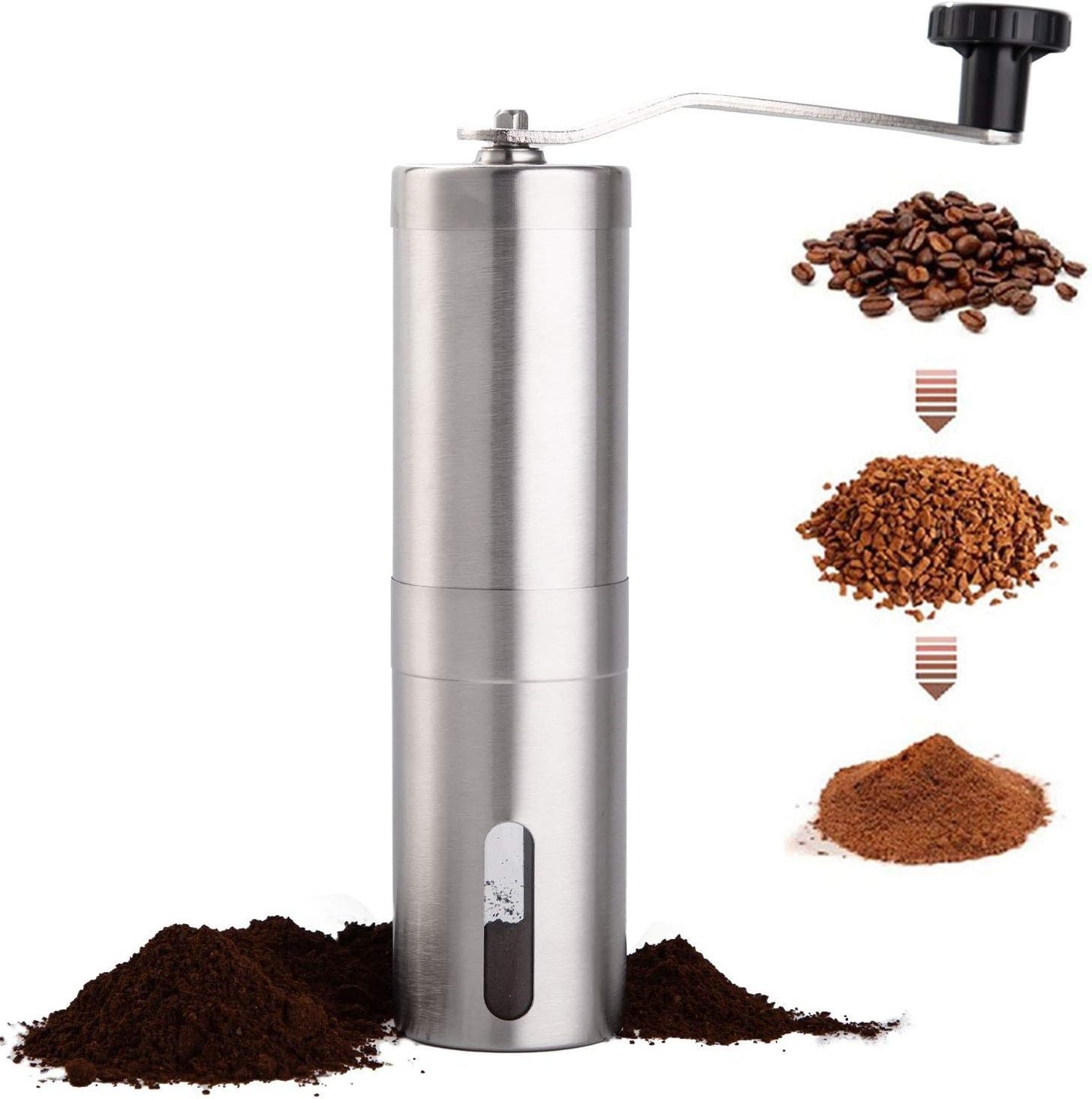 Custom Logo Price Manual Coffee Grinder Outdoor Burr Mill Adjustable Setting Portable Precise Brewing Hand Crank Coffee Grinder