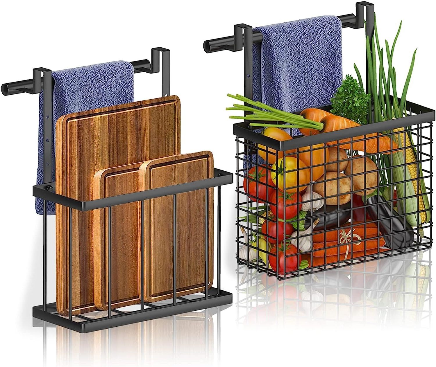 Kitchen Home Storage & Organization Cabinet Door Organizer Cabinet Door Organizer with Towel bar Cutting Board Organizer