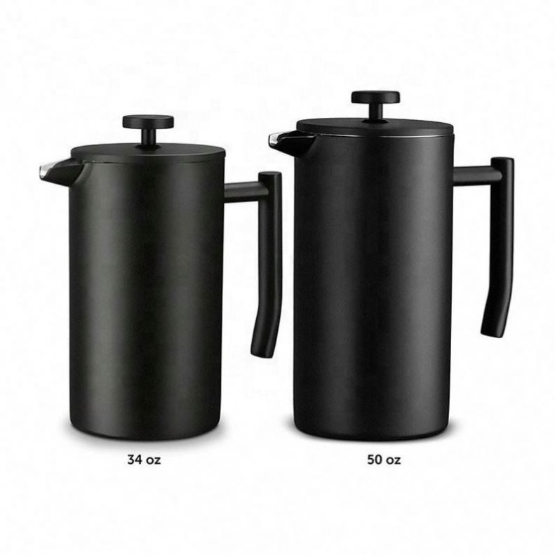 double wall copper color french press coffee pot 1000ml stainless steel 304 french press coffee maker