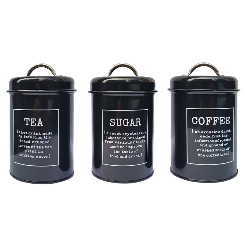 Large Capacity Food Storage Container Jar Tins Canister Set Stainless Steel Coffee Canister Tea Coffee Sugar Canisters