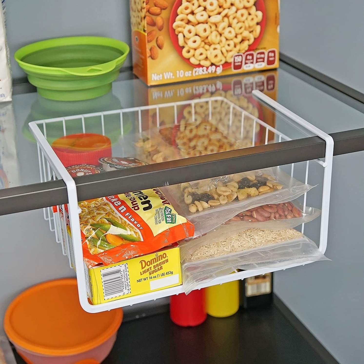 undershelf kitchen rack cabinet metal wire the shelf storage hanging under shelf basket