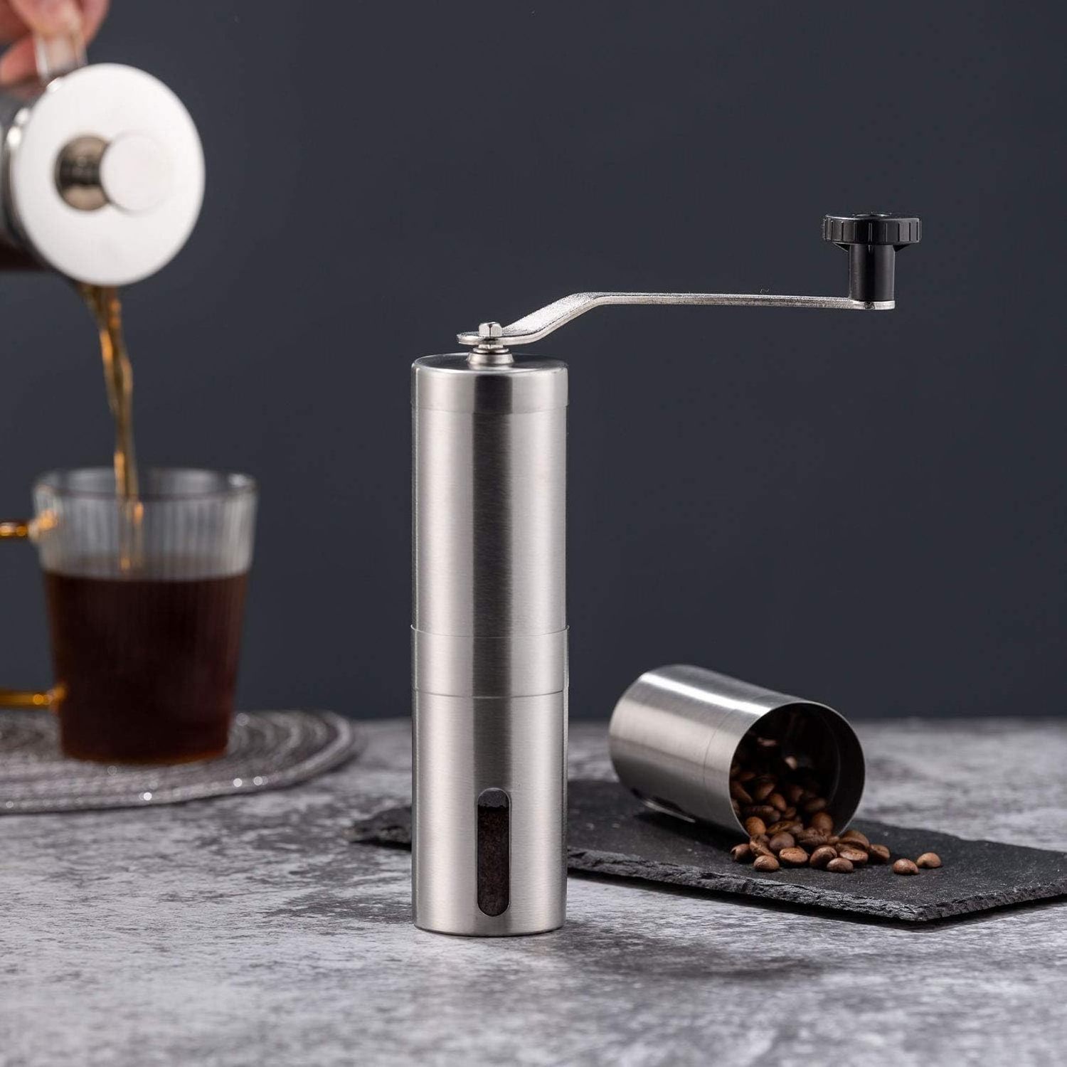 Custom Logo Price Manual Coffee Grinder Outdoor Burr Mill Adjustable Setting Portable Precise Brewing Hand Crank Coffee Grinder