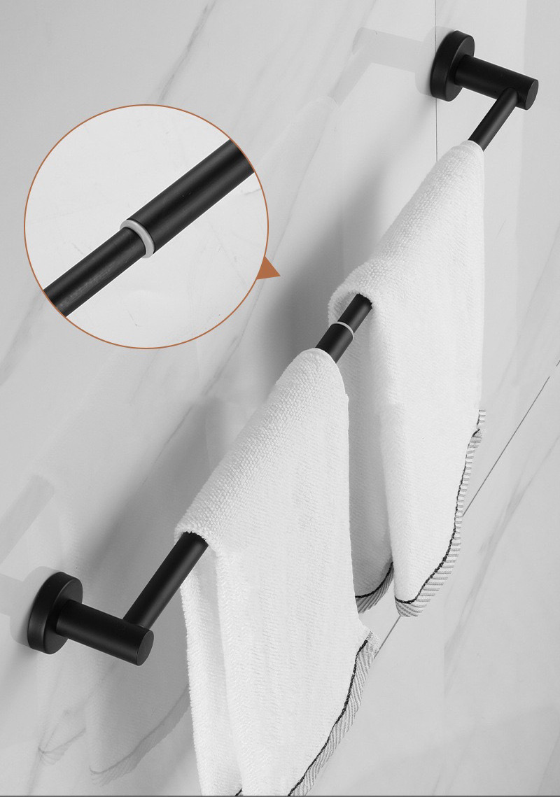 Expandable Stainless Steel Bath Towel Holder Wall Mount with Screws Towel Bar Rod Hotel Adjustable Single Towel Bar for Bathroom