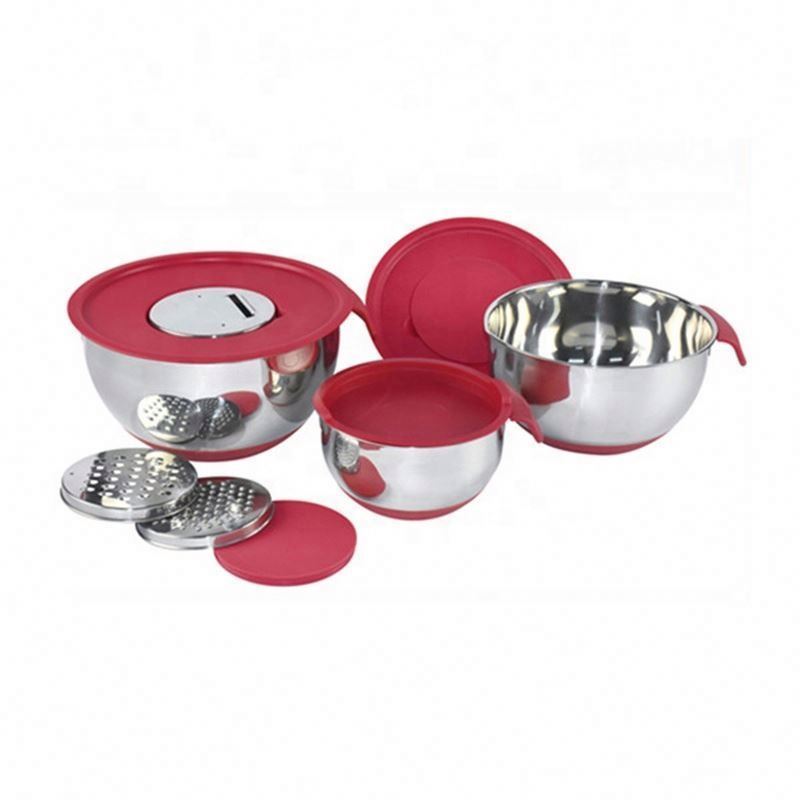 Silicone Bottom Mixing Bowls Thicker Tableware Stainless Steel Mixing Bowls For Grinders