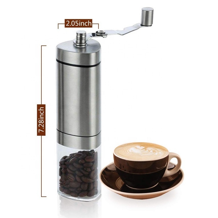 New Arrivals High Quality 304 Stainless Steel Adjustable Ring Coffee Mill Grinder Manual Mini Portable Coffee Grinder