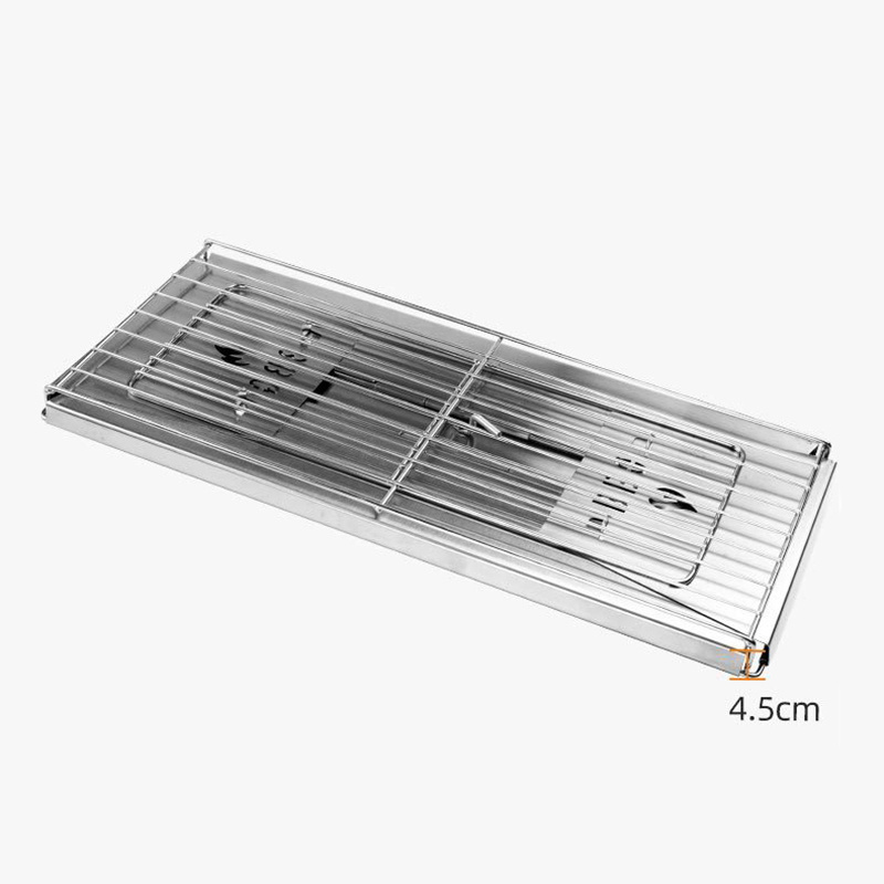 Camping Fire Pit Stainless Steel Portable Charcoal BBQ Grill Foldable Barbecue Grill