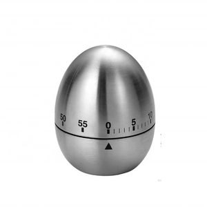 Kitchen Gadgets Kitchen Minute Timer Manual Metal Mechanical Cooking Egg Shape Timer Stainless Steel Dial Egg Kitchen Timer