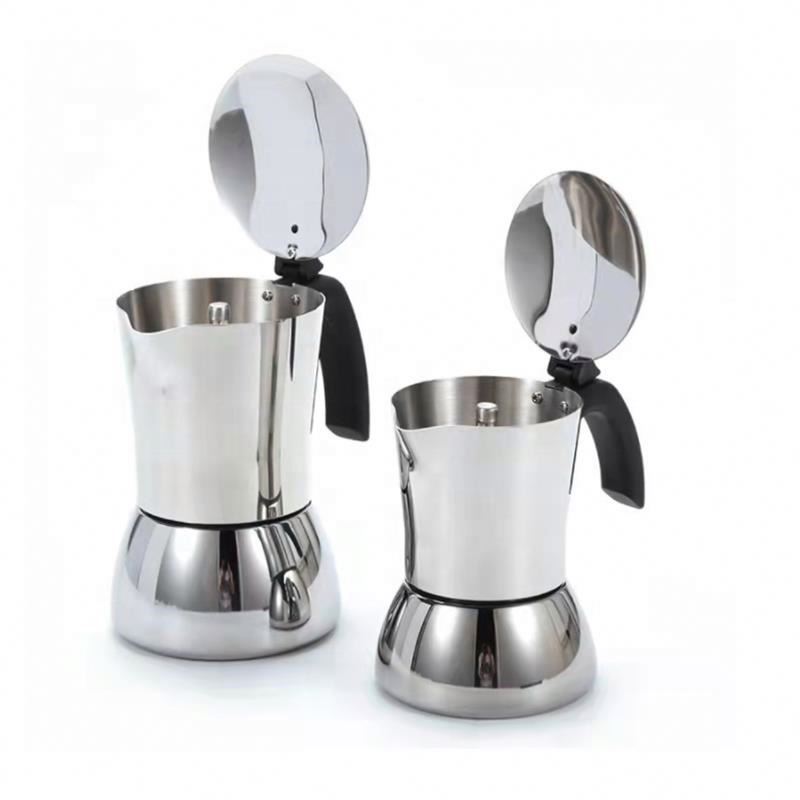 Stovetop Espresso Maker Stainless Steel Italian Coffee Maker Moka Pot Induction-Capable Coffee Machine Cafe Percolator Maker