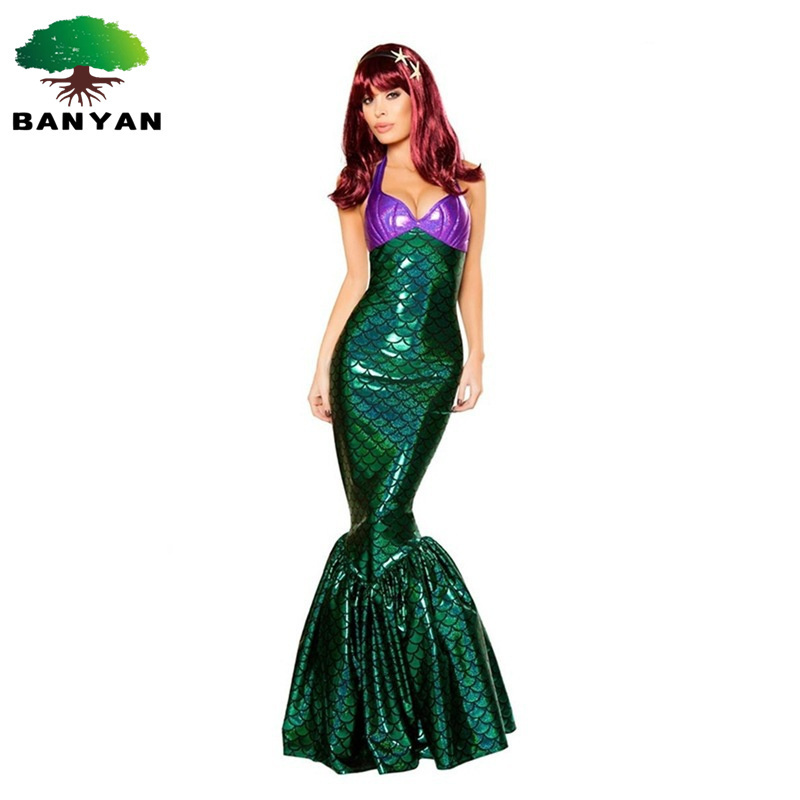 Princess Performance Dress Little Mermaid Costume Tight Fitting Sequin Women Polyester Adults Sexy Costumes TV & Movie Costumes