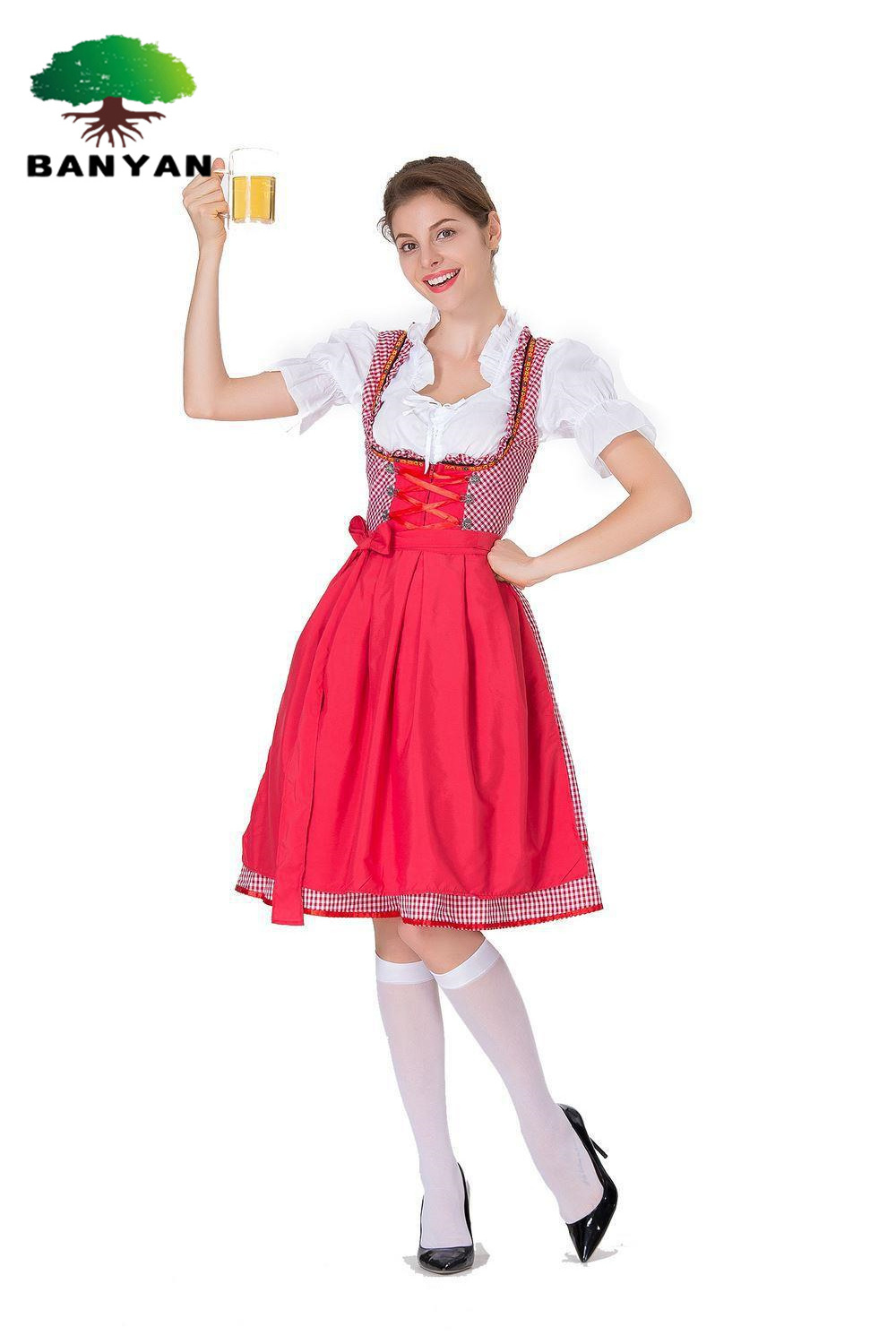 German Beer Festival Server Uniform Cafe Maid Attire Halloween Costume Seductive Dress